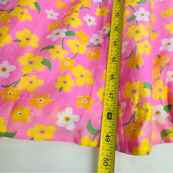 On 34th Womens Sunray Dress Pink Yellow Floral Print Maxi Size S New - Picture 10 of 14